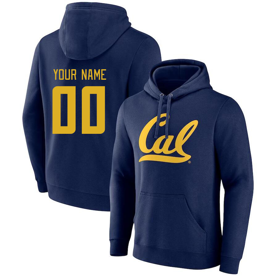 Custom Cal Bears Name And Number College Hoodie-Navy - Click Image to Close